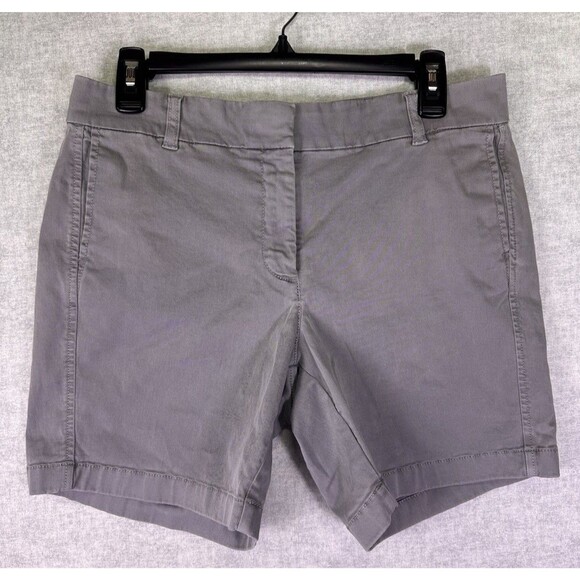J. Crew Pants - J Crew Chino Shorts Womens Size 8 Gray 6” Inseam Stretch Casual Twill EUC